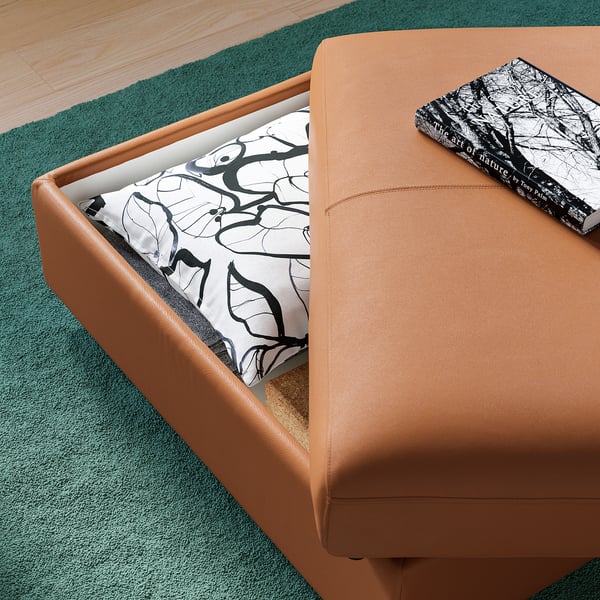 VIMLE Hocker mit Aufbewahrung, Grann/Bomstad goldbraun