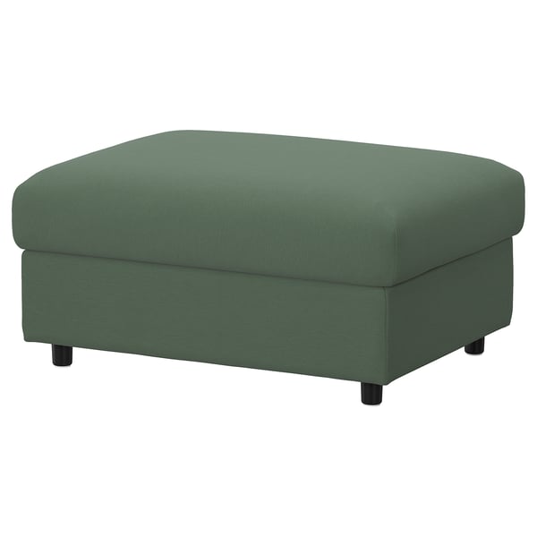 VIMLE Hocker mit Aufbewahrung, Knäbäck graugrün