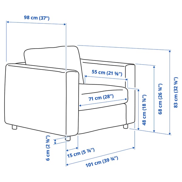 VIMLE Sessel, Djuparp dunkelgrau