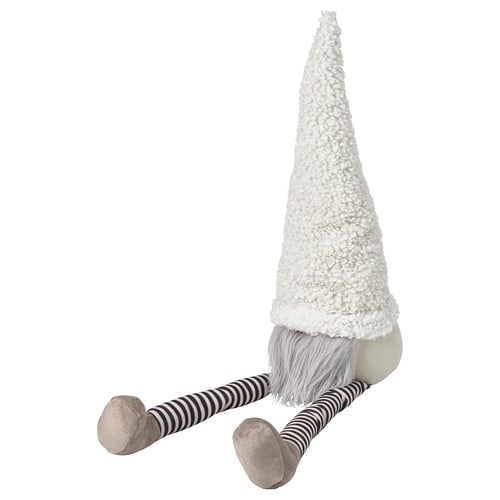 VINTERFINT Dekoration, Weihnachtsmann sitzend/gestreift weiß, 42 cm