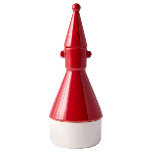 VINTERFINT Kerzen-/Teelichthalter, weiß/rot, 22 cm