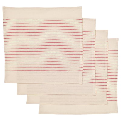 VIPPSTARR Serviette, Streifen rot/natur, 30x30 cm