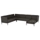 VITTSKÄR 5er-Modulecksofa, für draußen/Kunstrattan dunkelgrau
