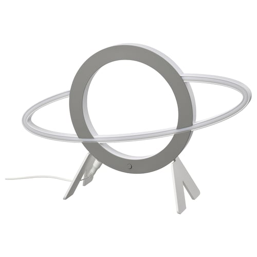 AFTONSPARV lamp, grey, circular design, 3-legged base, led.