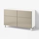 BESTÅ Storage combination w doors/drawers, white/Riksviken/Stubbarp light bronze effect, 120x42x74 cm