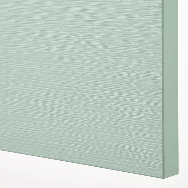 Close-up of light grey textured sideboard panel, smooth finish, modern design.