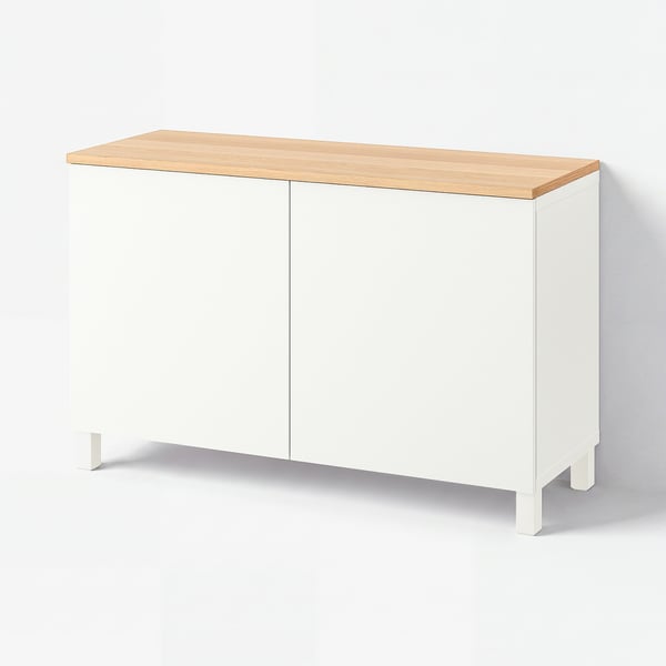 BESTÅ Storage combination with doors, white/Lappviken/Stubbarp white, 120x42x76 cm