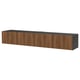 BESTÅ TV bench with doors, black-brown Lappviken/brown walnut effect, 240x42x38 cm