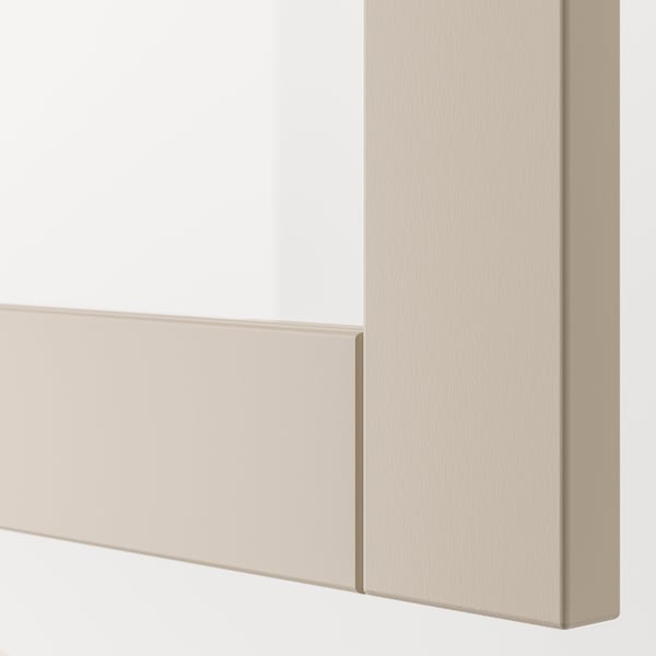 Close-up of sleek, modern light beige drawer with smooth finish.