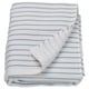 BROKGINST towel: white & blue striped cotton, folded, textured pattern.