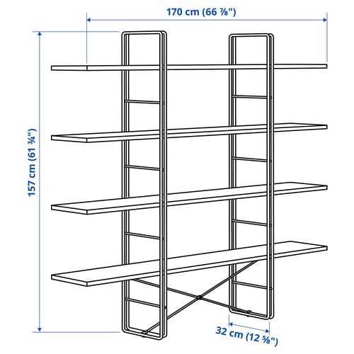 Illustration with measurements for the product: BYAKORRE.