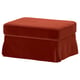 EKTORP Footstool with storage, Alhamn deep orange-red