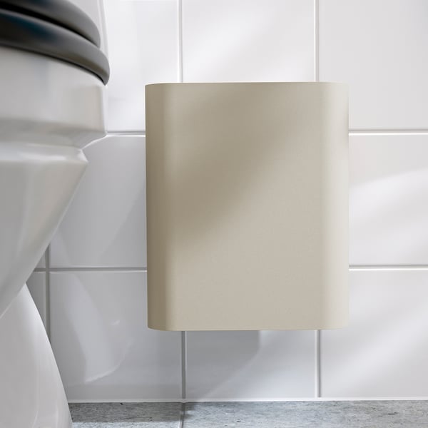 FLORSJÖN Waste bin, beige, 3 l