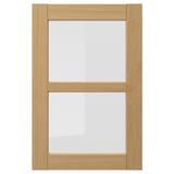 Fors—ka wooden framed glass door, oak tone, rectangular, bevelled edges.
