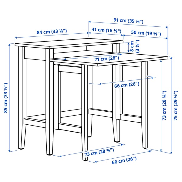 GULLABERG Gateleg desk, white, 84x41/91x85 cm