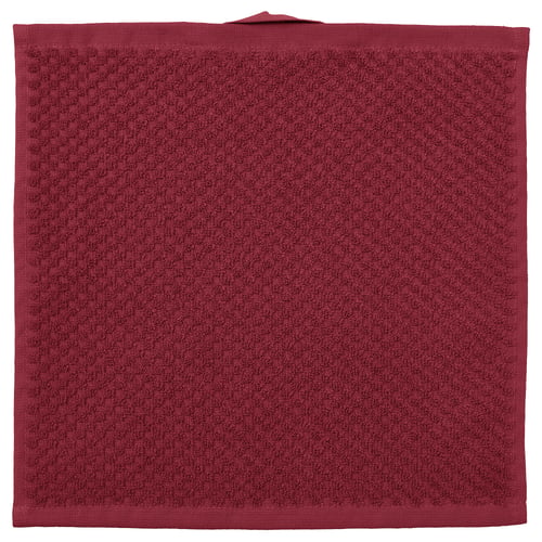 Red square GULVIAL towel, soft cotton, classic design.