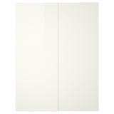 White HASVIK sliding wardrobe doors with a glossy finish and sleek design.