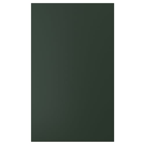 A dark green rectangular HAVSTORP cabinet door with smooth surface, made of acrylic paint and fibreboard.