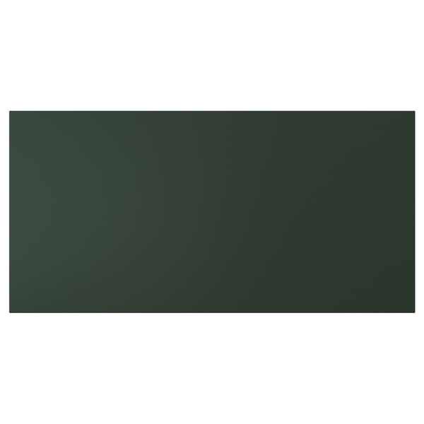 HAVSTORP deep green rectangular panel, smooth finish, fiberboard core.