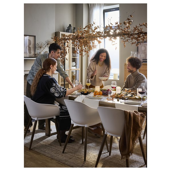 HELGEÖ Decorating rod for table, black adjustable/outdoor indoor, 115/235x116 cm