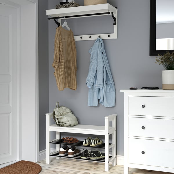 HEMNES coat rack with hooks & shelf, neat & simple room fit