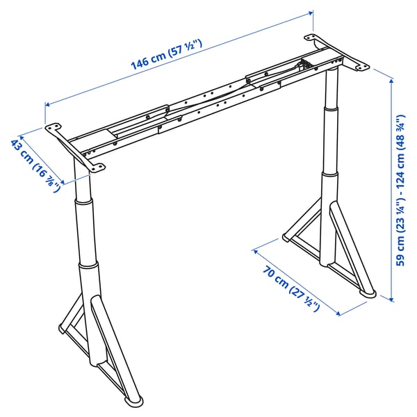 Illustration with measurements for the product: IDÅSEN.