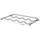 One IVAR wave-shaped metal shelf, dark grey, with three screws attached.