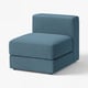 Blue JÄTTEBO sofa chair with storage & sleek design.