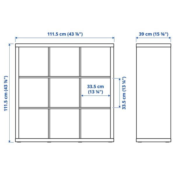 Illustration with measurements for the product: KALLAX.