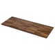 Karby wood tabletop, dark brown, rectangular, solid walnut veneer, natural grain pattern.