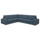 Blue KIVIK sectional sofa, modern design with low armrests and deep cushions.