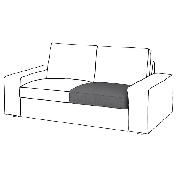 KIVIK sofa: modern, white with grey cushion, rectangular shape, comfortable design.