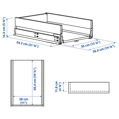 KNIVSHULT Drawer, medium, dark grey, 40x60 cm