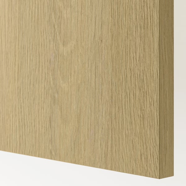 Close-up of sleek, light wood veneer panel with visible grain texture, showcasing high-quality finish and smooth surface.