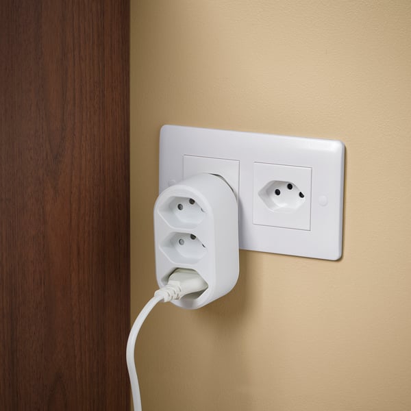 KOPPLA 3-way adaptor plug, white