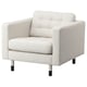 LANDSKRONA armchair: cream, fabric, squared, comfortable.