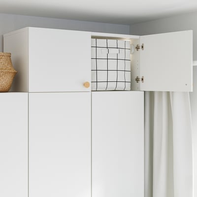 LASTARE Height extension unit with doors, white, 80x42x36 cm