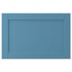 LERHYTTAN blue drawer front, wooden with bevelled edges and inset panel.
