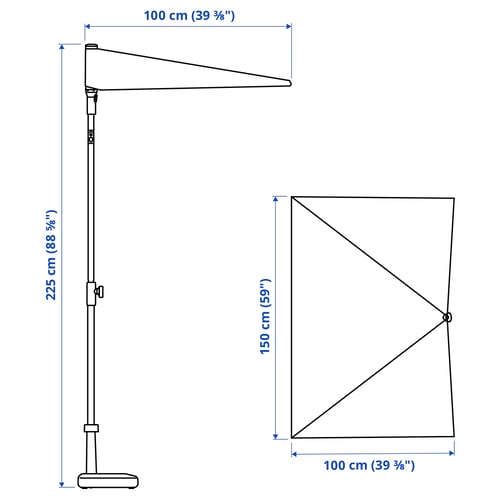 Illustration with measurements for the product: LILLEÖ.