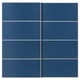 A square grid of eight blue sliding door panels, matching pax frames, simple and modern design.