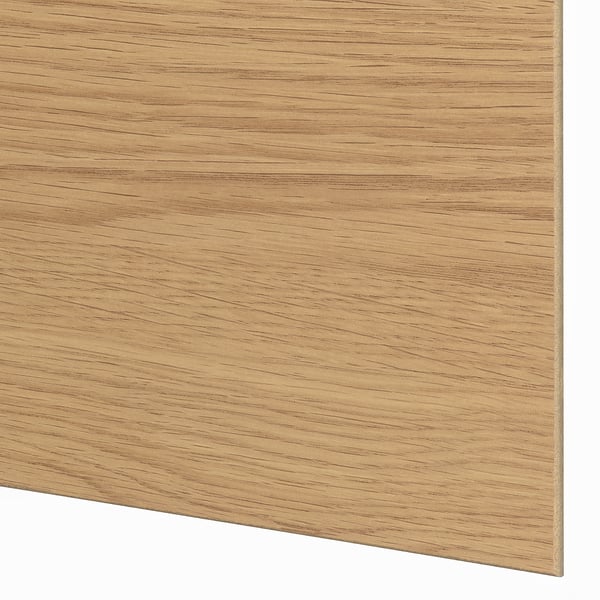 MEHAMN Pair of sliding doors, white/double sided oak effect, 200x236 cm
