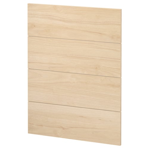 A light ash-colored wooden panel from the METOD kitchen system. Its rectangular, flat, and a natural wood grain pattern.