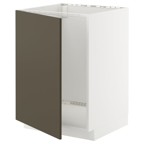 METOD kitchen unit, dark brown/white, rectangular, modern design.