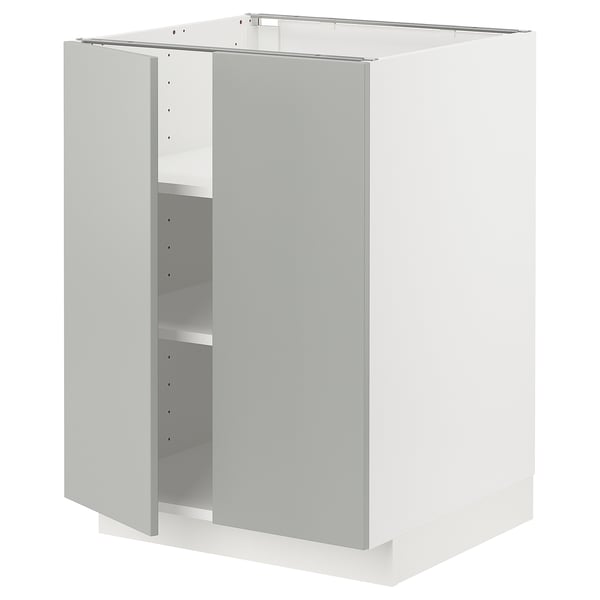 METOD white cabinet in light grey with clean design.