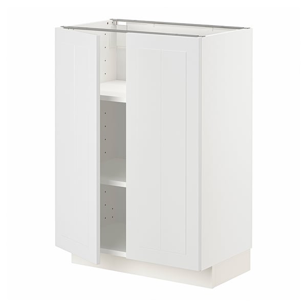 White METOD kitchen cabinet with adjustable shelves.