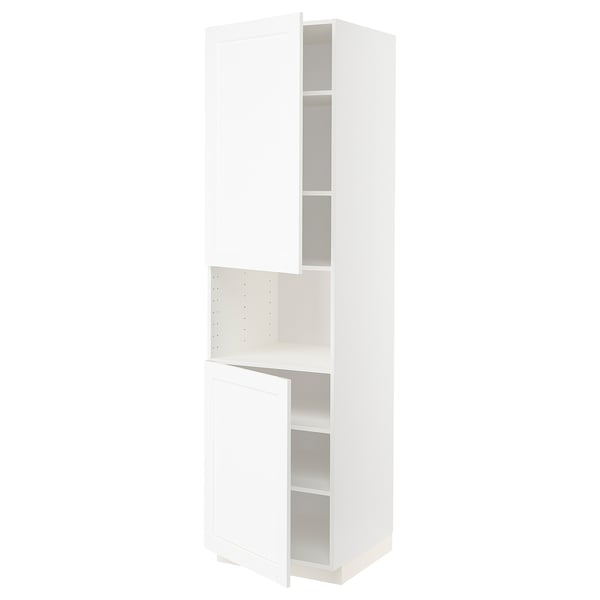 White METOD kitchen cabinet with adjustable shelves and doors.