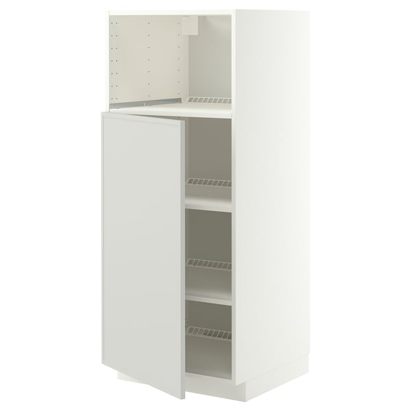 METOD High cabinet f built-in appliances, white/Aspudden light grey, 60x60x140 cm