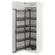 A white ikea METOD kitchen cabinet with multiple pull-out shelves, designed for organized storage.