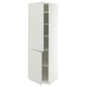 METOD High cabinet with shelves/2 doors, white/Aspudden light grey, 60x60x200 cm