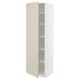 White tall cabinet, beige door, modern design, three shelves, sek 399.